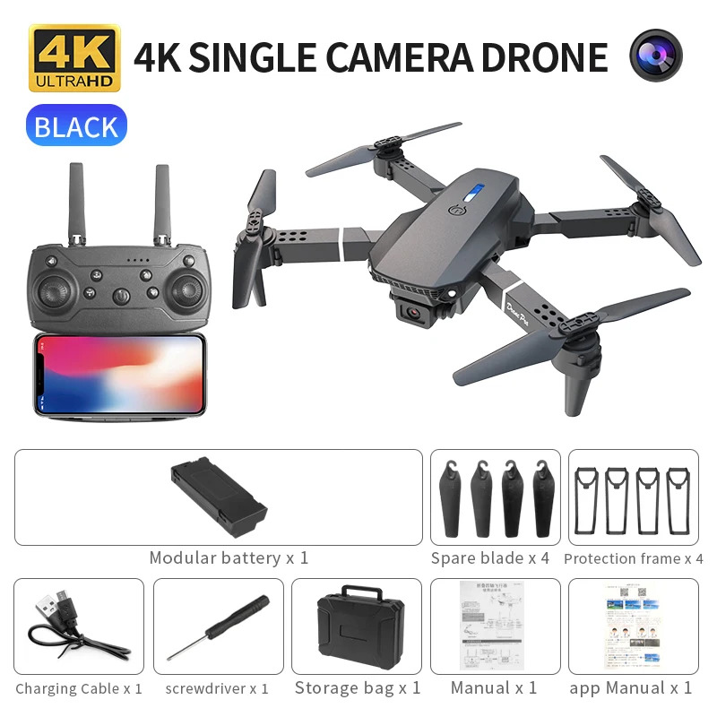 Drone Camera Professional - Inteligentny składany dron E88 Pro z