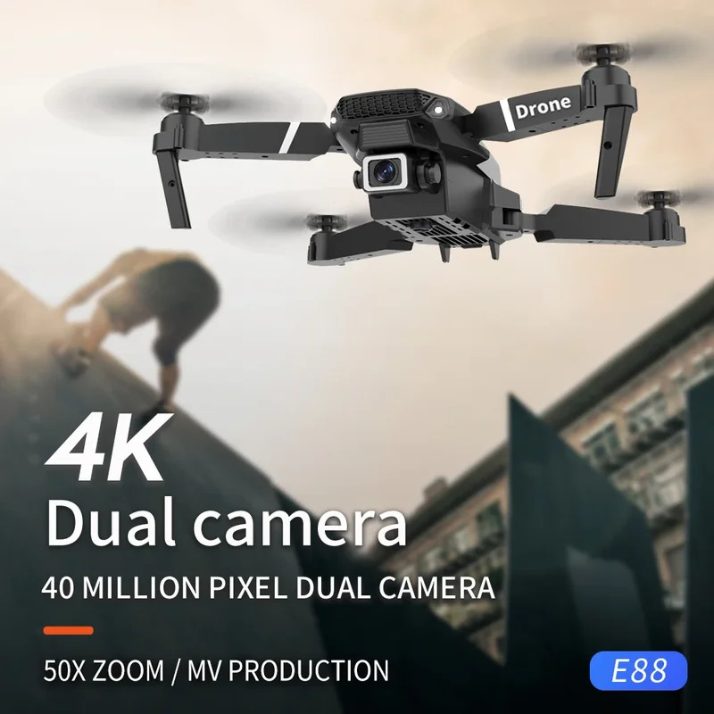 Inteligentny składany dron E88 – Drone Camera Professional recenzja i cena